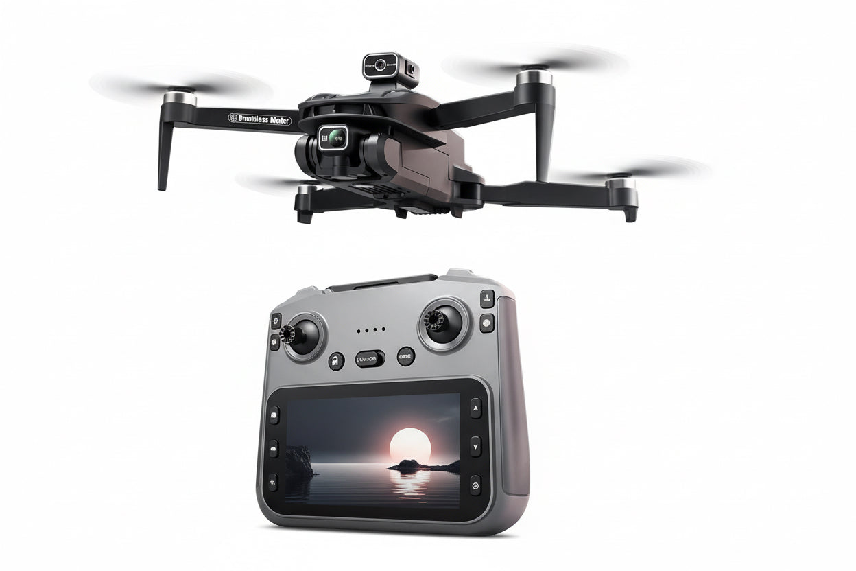 2025 New!!!!! V168 Pro Max Drone, Equipped with Front 4K HD Camera, Brushless Motor, GPS Return, Gesture Control, 4.5Inch Screen Remote Control Quadcopter.360°Scrolling, Dual Lens, Foldable Design, Drone GPS.684 Inch Height,