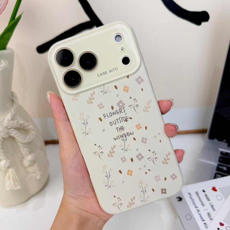 Little Flowers outside the Window Large Window Liquid Phone Case for Iphone 17Pro Max Air 16 15 14 13 12, TPU Built-In Flocking, Shockproof Drop, Protection Durable, Girly Iphone Cases, Perfect Gift for Girls.Jl02