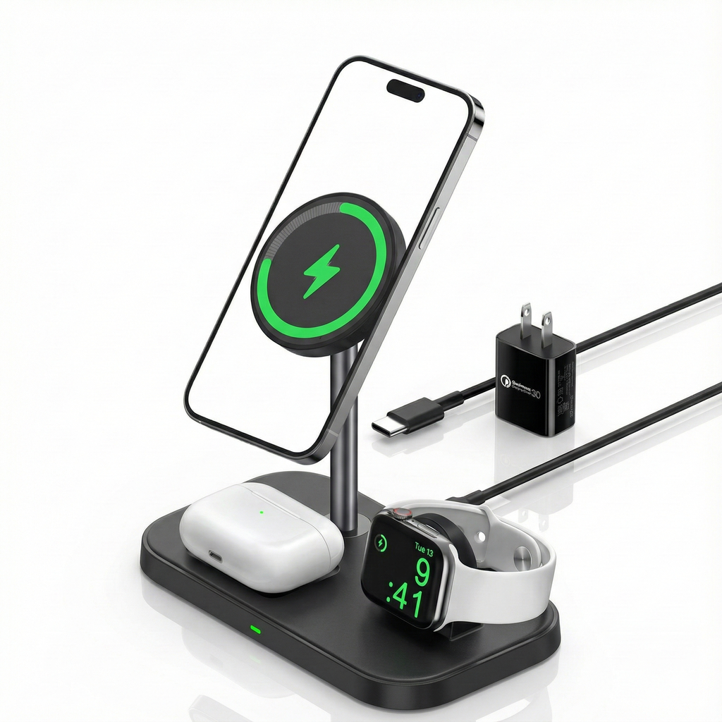 3 in 1 Charging Station for Iphone Pro Max Magsafe steel stand