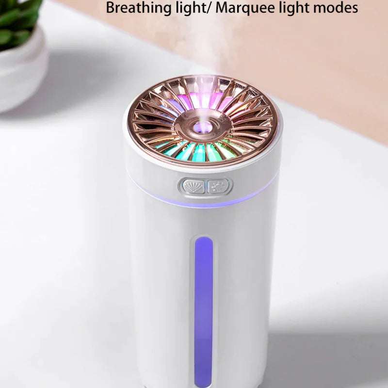 Portable 300ml Ultrasonic Humidifier with LED Light