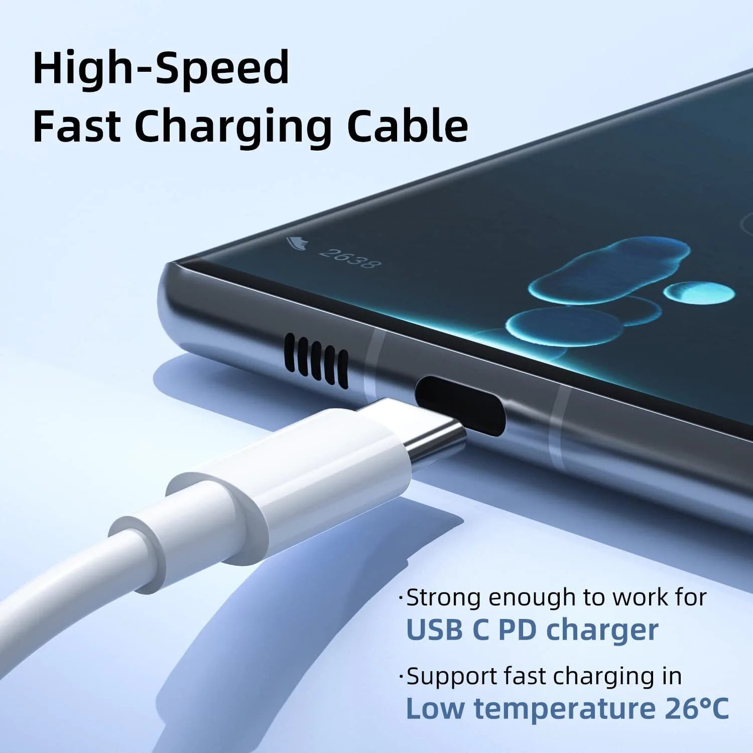 Braided USB C Type-C Fast Charging Data SYNC Charger Cable.