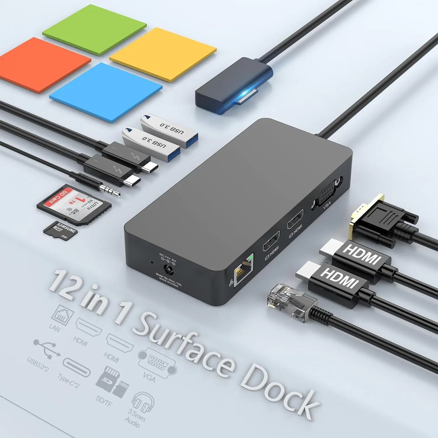 Surface pro Docking Station Microsoft Surface Triple Display (2 HDMI 4K+VGA)