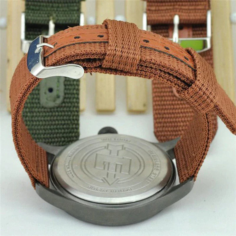 18mm 20mm 22mm 24mm Military Canvas Nylon Wrist Watch Band Strap