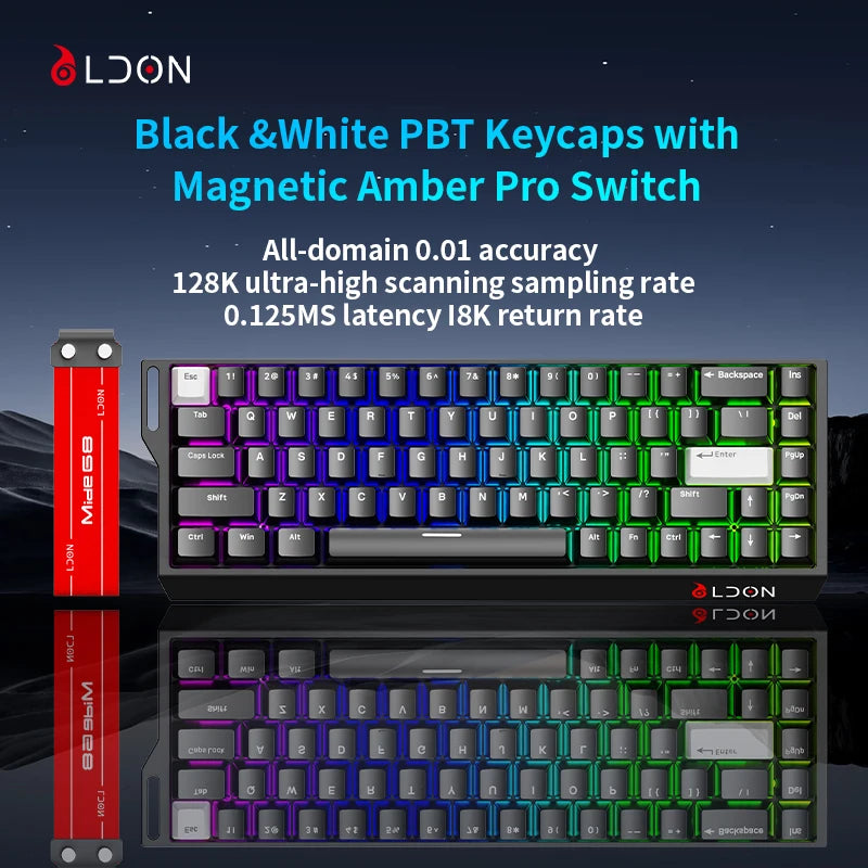 LDON MD68 Pro PBT keycap magnetic hinge keyboard