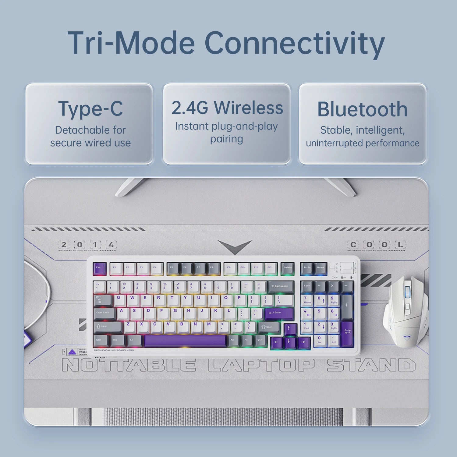 MACHENIKE KG98 Tri Mode Mechanical Keyboard 10000mAh