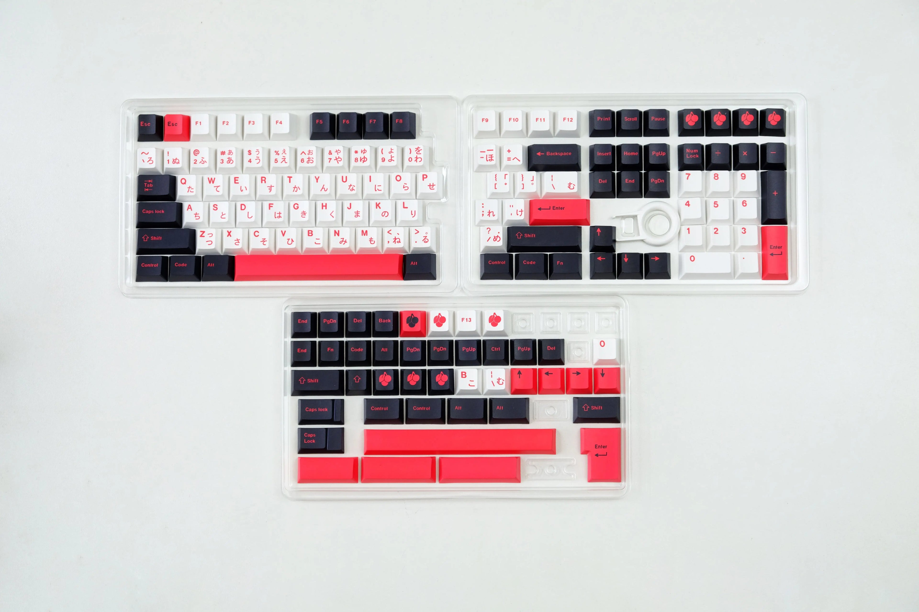 151 Keys Black White Red Japanese Keycaps Cherry
