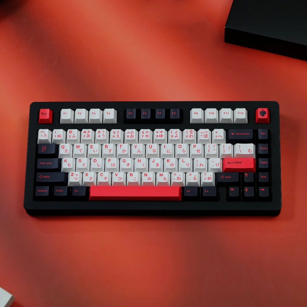 151 Keys Black White Red Japanese Keycaps Cherry