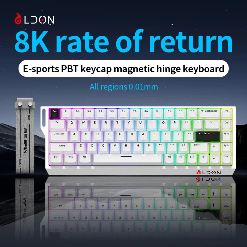 LDON MD68 Pro PBT keycap magnetic hinge keyboard