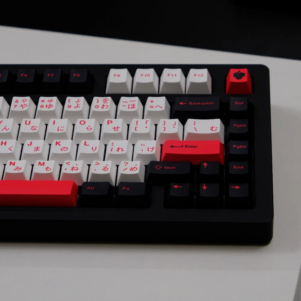 151 Keys Black White Red Japanese Keycaps Cherry