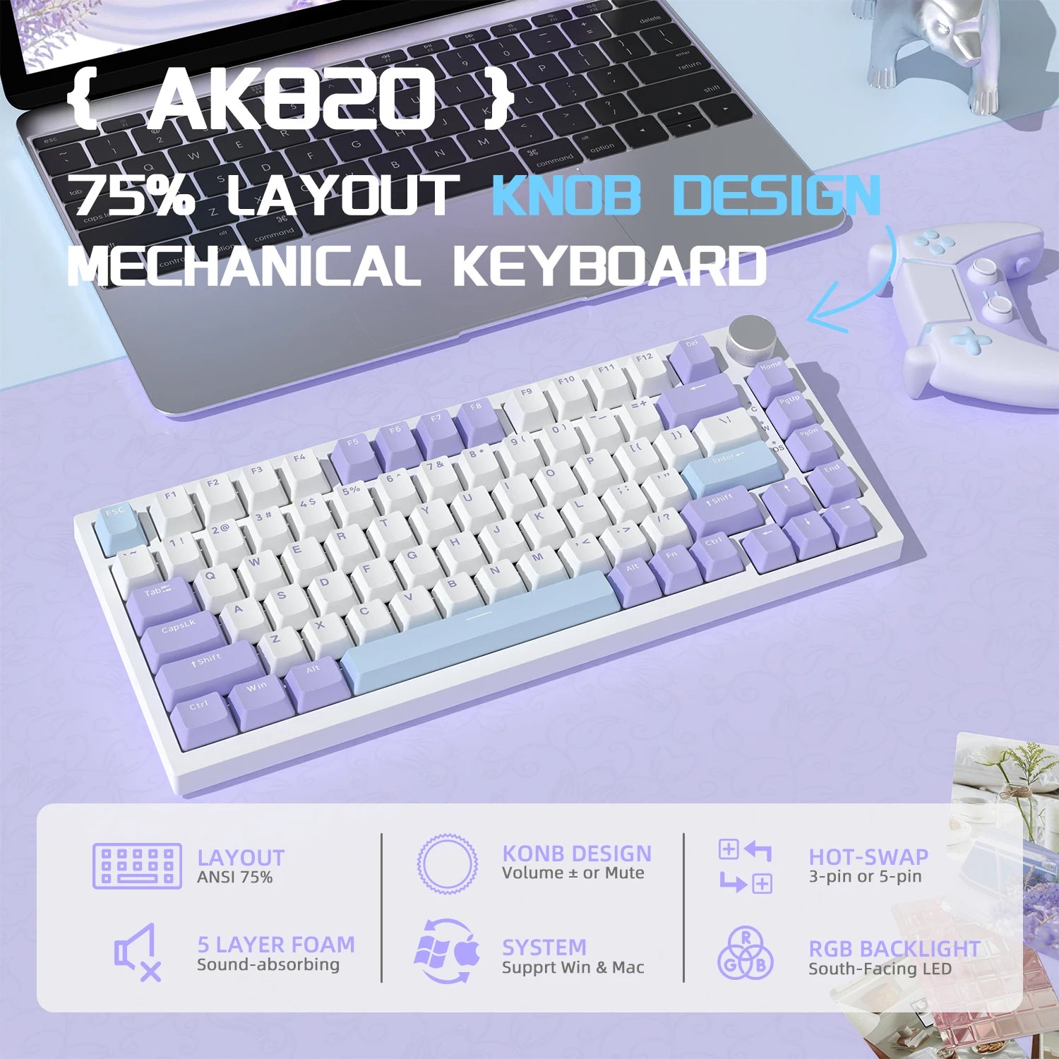 A.JAZZ AK820 Hot Swappable Mechanical Keyboard