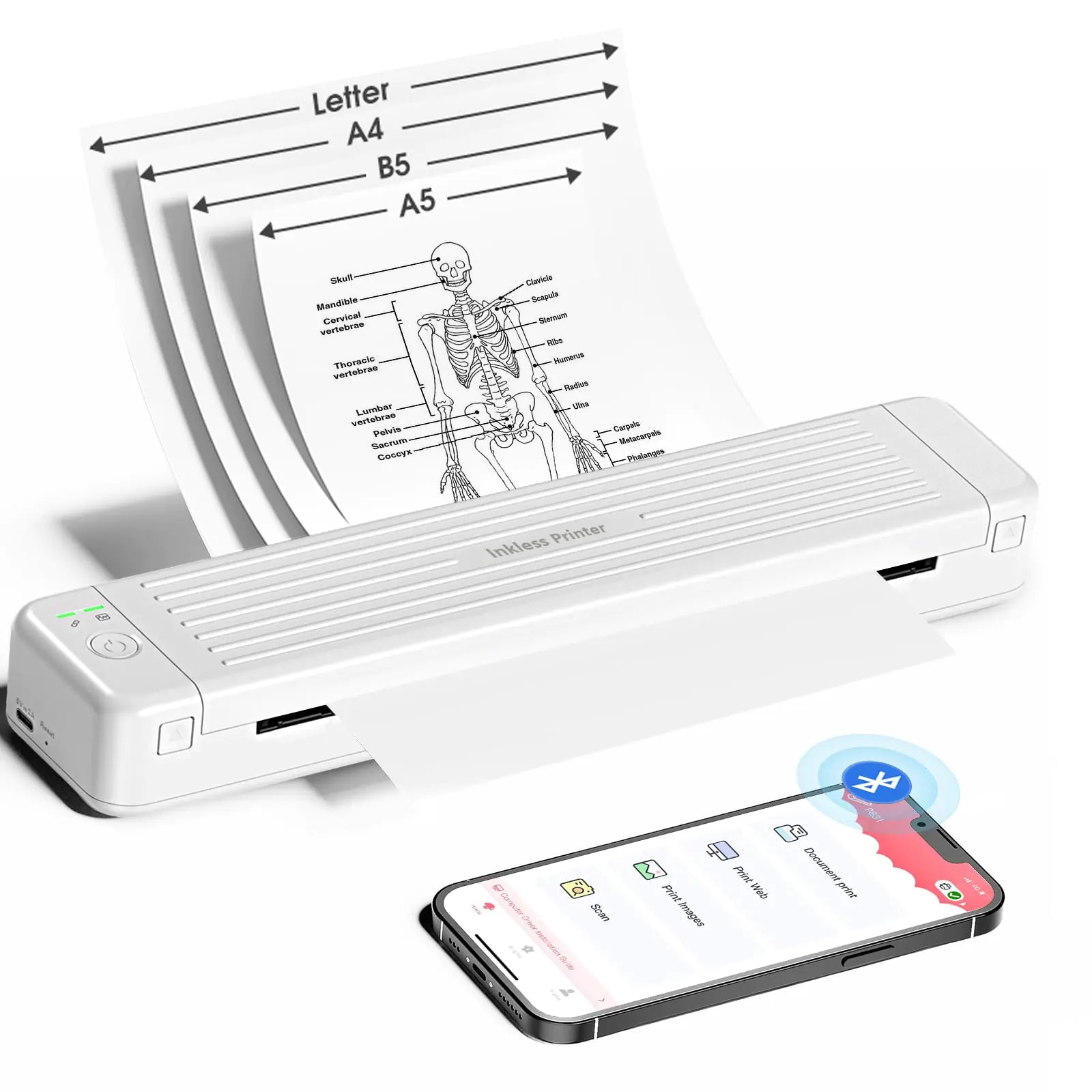Portable Printer Heat Transfer Printer P831 Supports 8.5 x 11 A4.