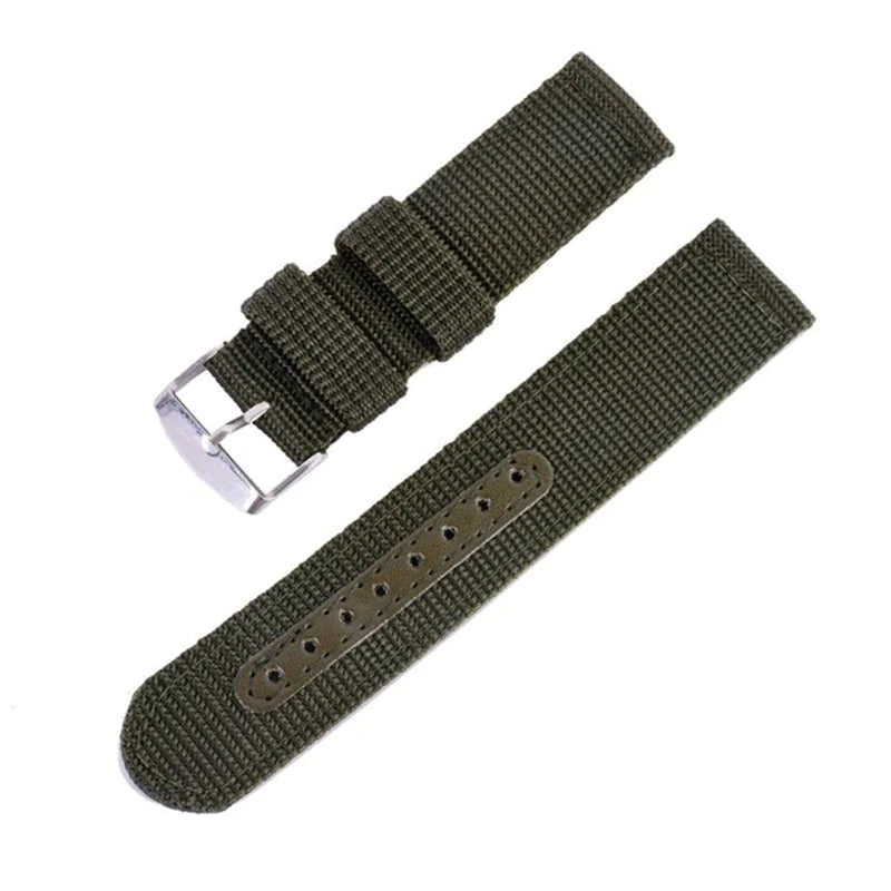 18mm 20mm 22mm 24mm Military Canvas Nylon Wrist Watch Band Strap