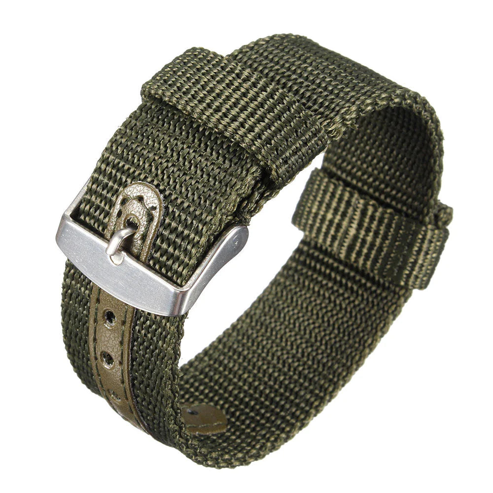 18mm 20mm 22mm 24mm Military Canvas Nylon Wrist Watch Band Strap