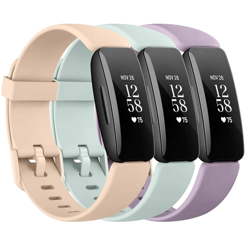 3 Pack Silicone Bands Compatible with Fitbit Inspire 2 Bands.