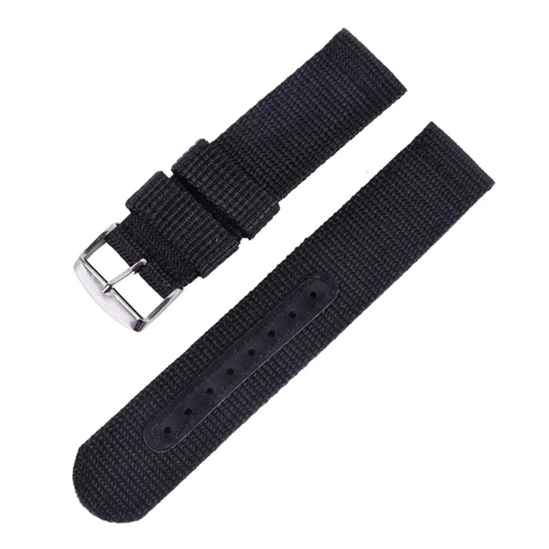 18mm 20mm 22mm 24mm Military Canvas Nylon Wrist Watch Band Strap