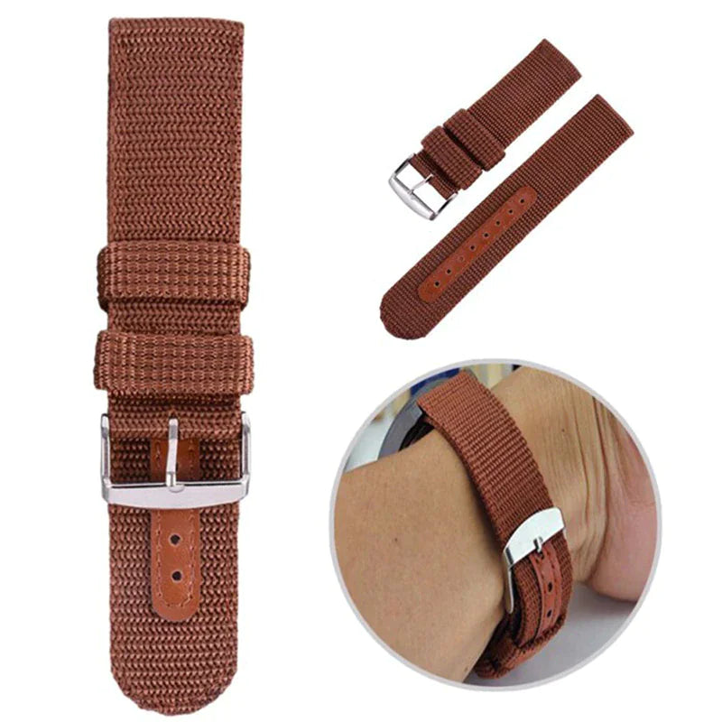 18mm 20mm 22mm 24mm Military Canvas Nylon Wrist Watch Band Strap