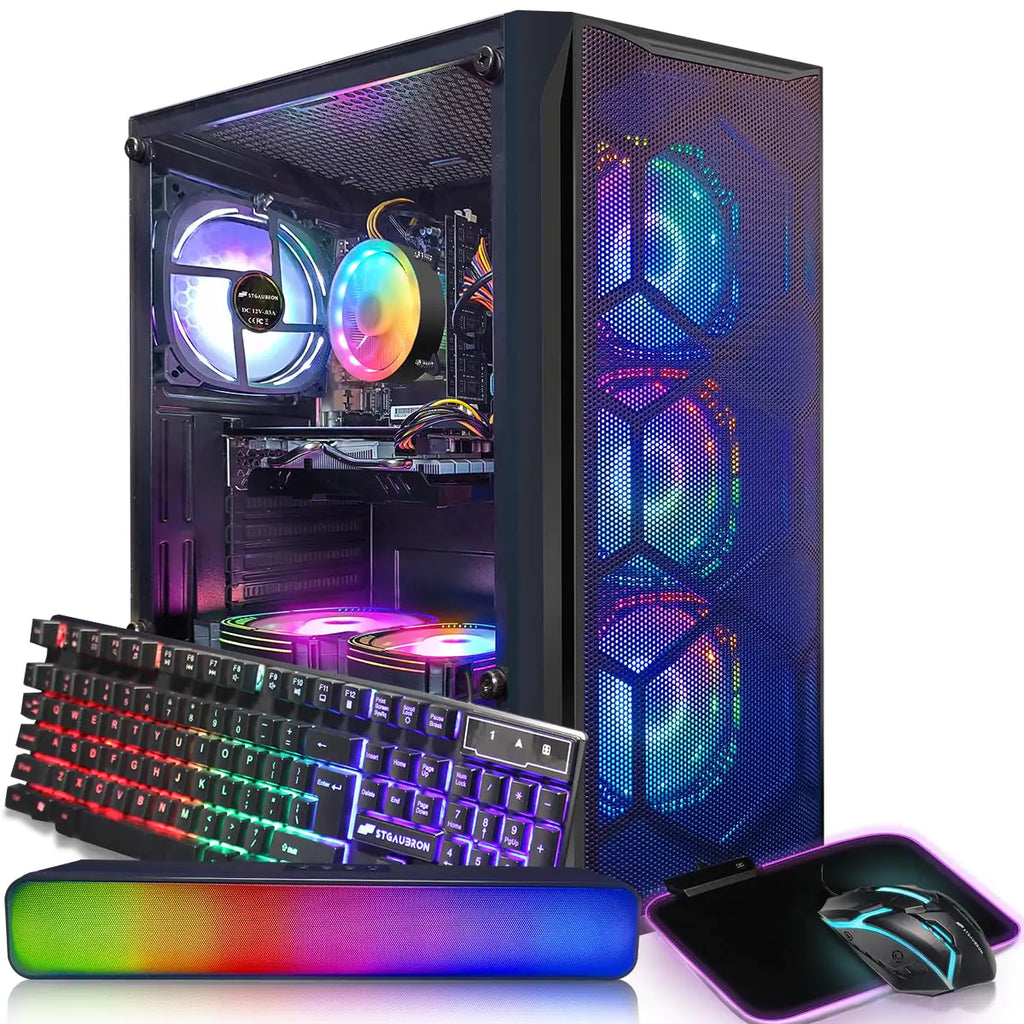 STGAubron Gaming PC Desktop Computer Intel Core I7 up to 3.9 GHz Radeon RX 580 8G