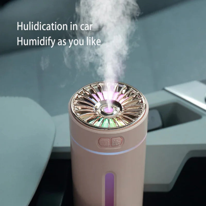 Portable 300ml Ultrasonic Humidifier with LED Light