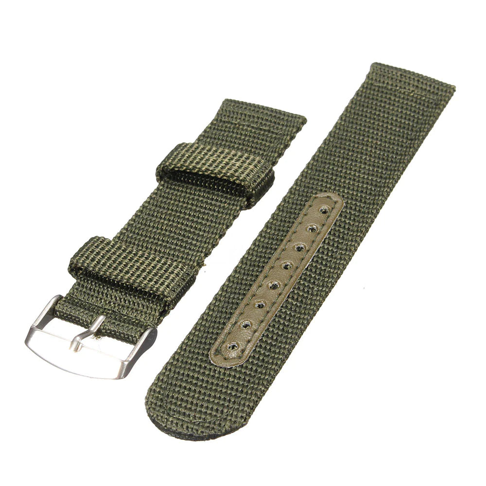 18mm 20mm 22mm 24mm Military Canvas Nylon Wrist Watch Band Strap